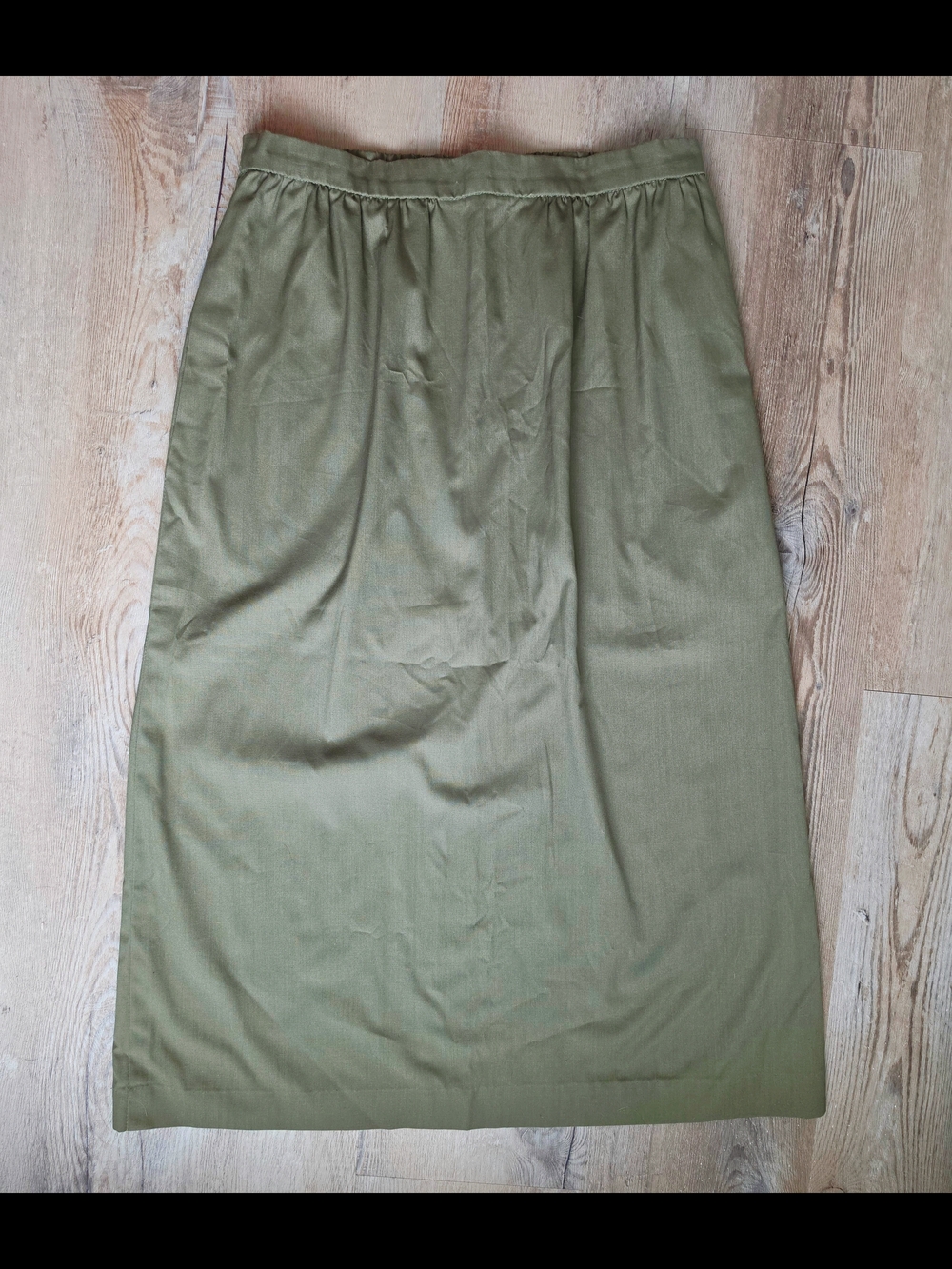 Vintage Olive Green Midi Skirt